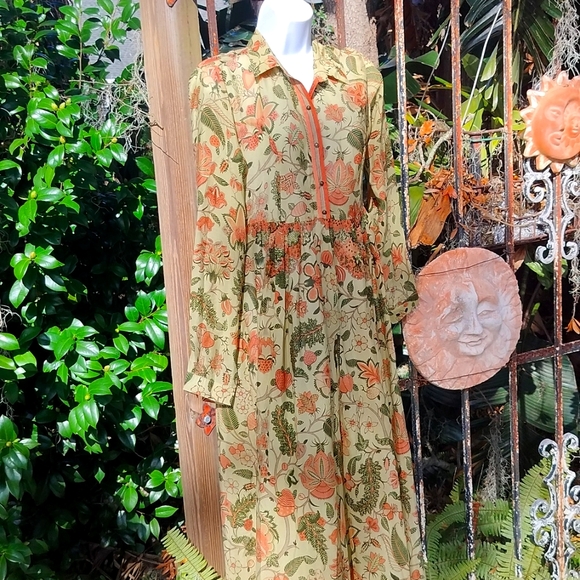 Ritu Kumar Dresses & Skirts - Ritu Kumar floral silky maxi size 8